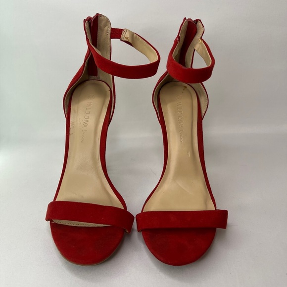 Red Suede Heels - Picture 3 of 8